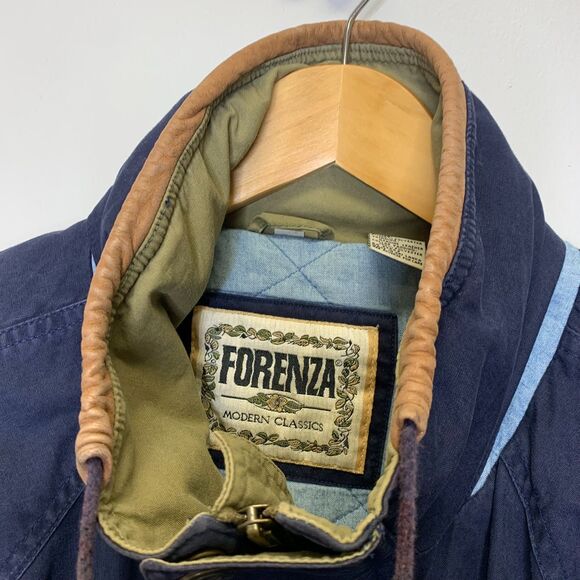 Mens Forenza Barn Coat Chore Work Hooded‎ Leather Trim Quilted Interior Medium - Picture 4 of 13